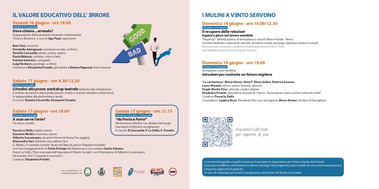 “ERRARE E UMANO”: IL FESTIVAL SUL DIRITTO ALL’ERRORE