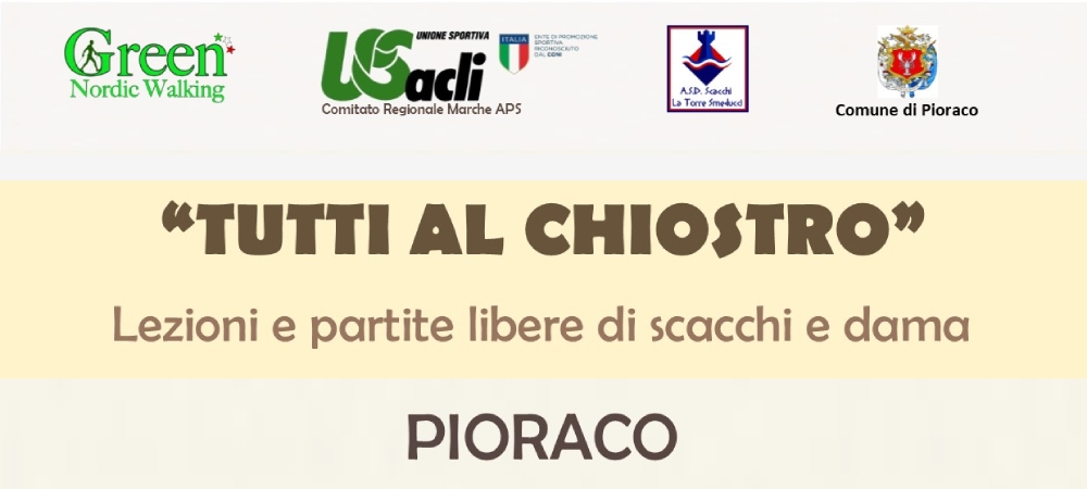 LEZIONI E PARTITE LIBERE DI SCACCHI A PIORACO DOMENICA 16 LUGLIO