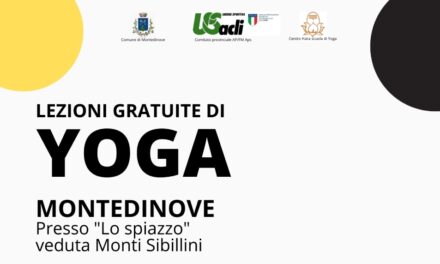 LEZIONI GRATUITE DI YOGA A MONTEDINOVE FINO AL 30 AGOSTO