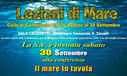 LEZIONI DI MARE: “IL MARE IN TAVOLA” ULTIMO APPUNTAMENTO