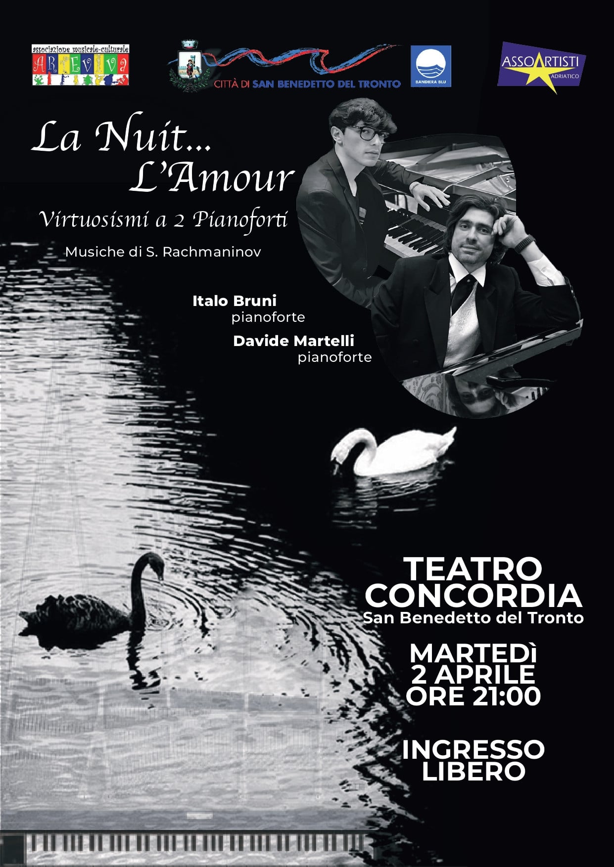 "La nuit… L’amour: virtuosismo per 2 pianoforti" san benedetto