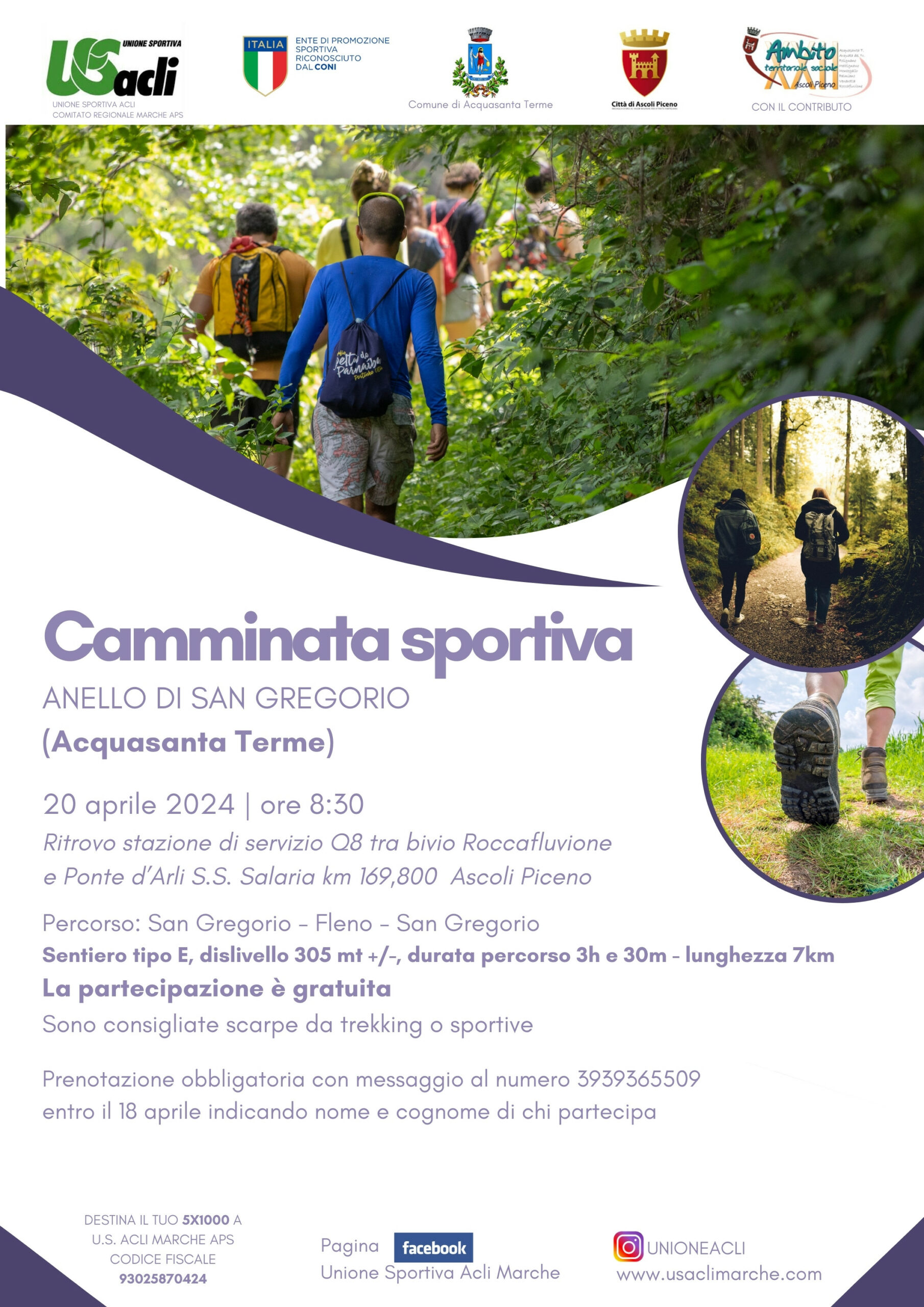camminata sportiva  San Gregorio di Acquasanta Terme
