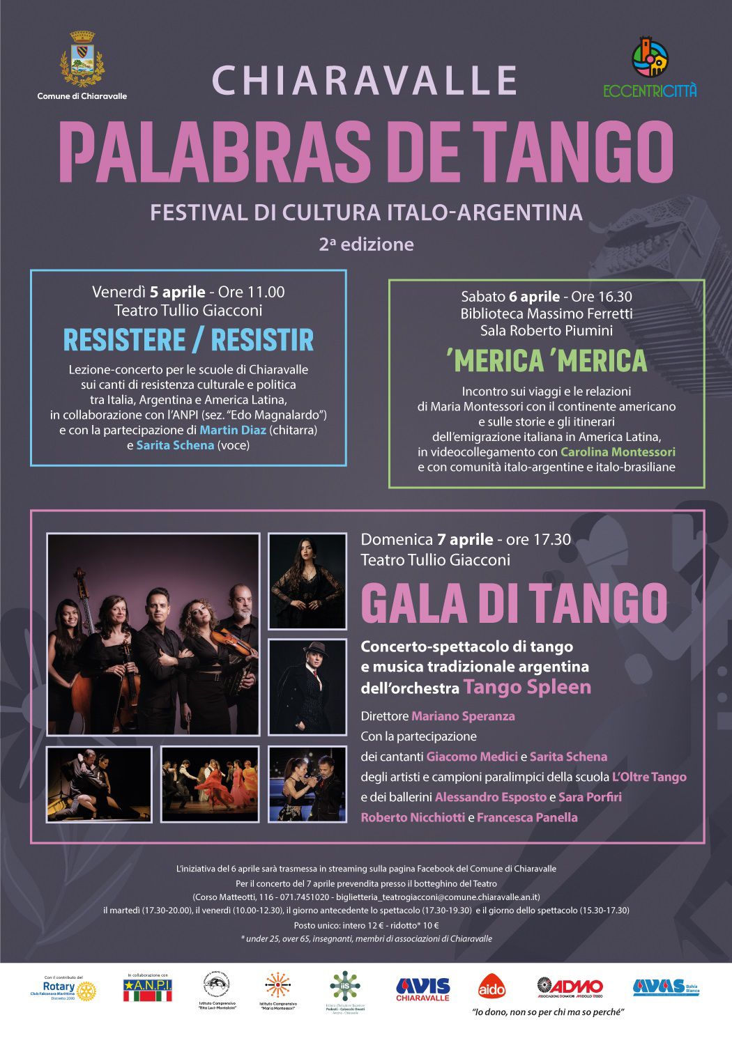 festival di cultura italo-argentina "Palabras de tango" a Chiaravalle
