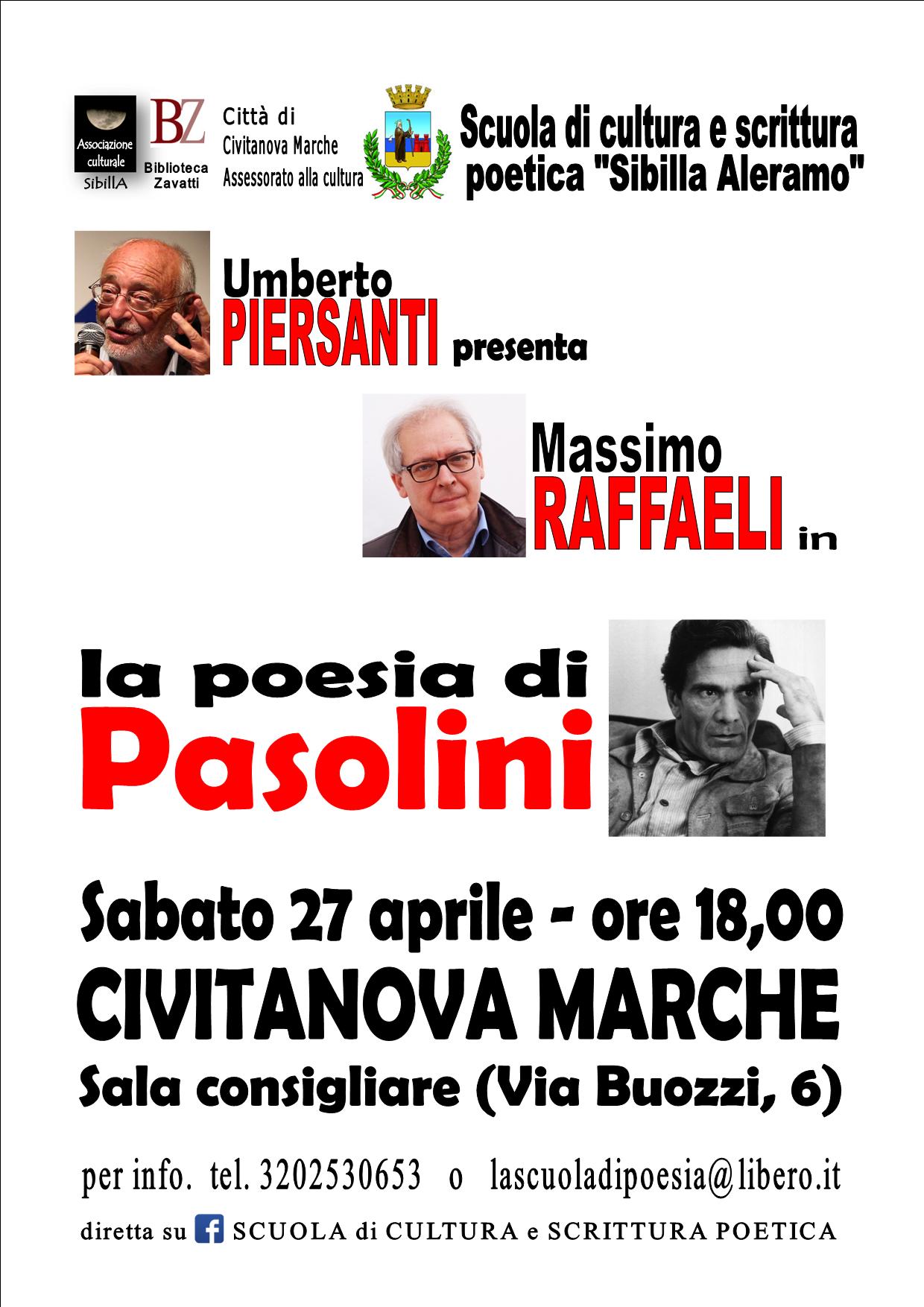 incontro letterario "la poesia di Pasolini" civitanova marche