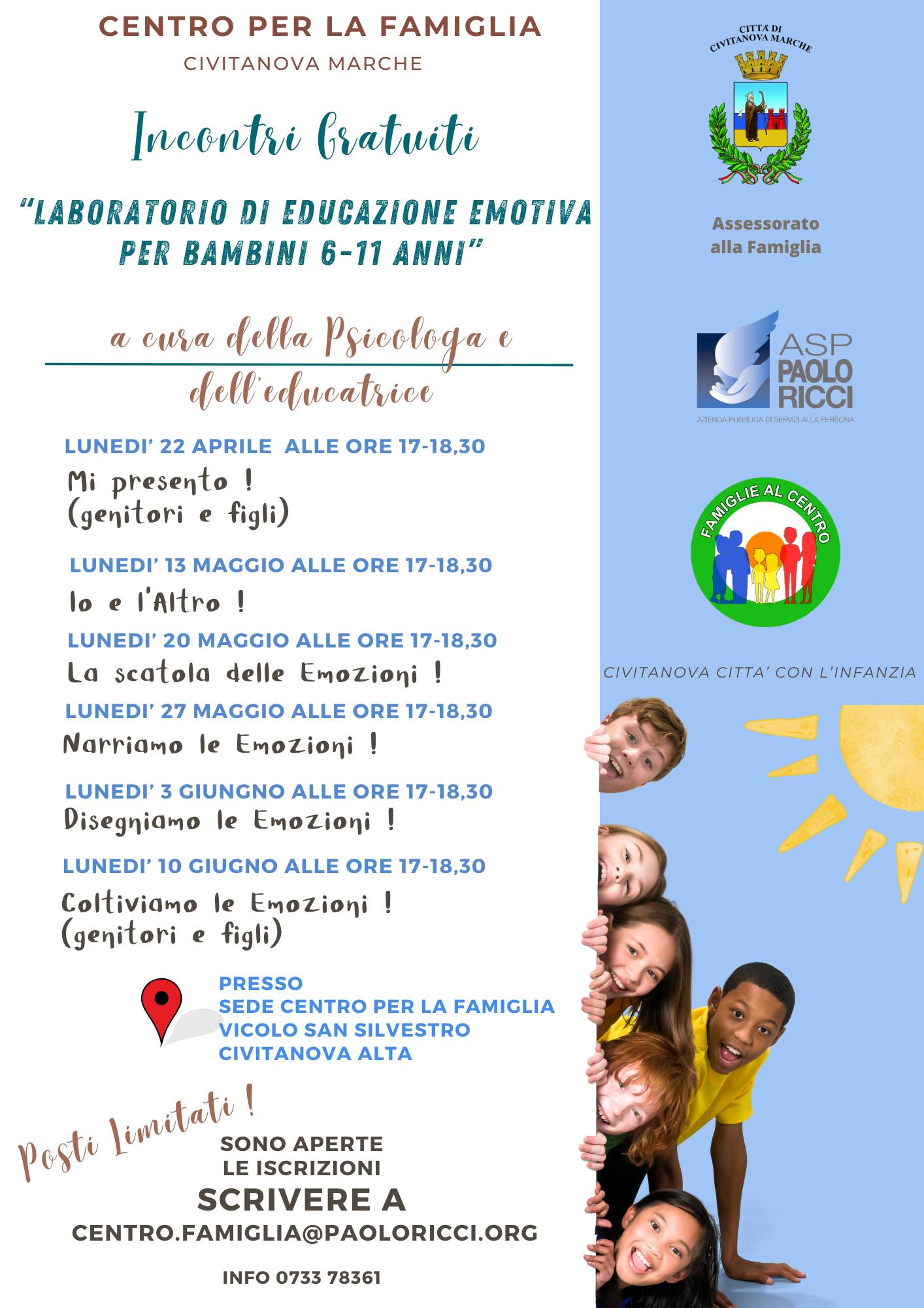 laboratorio di educazione emotiva per bambini Civitanova Marche 