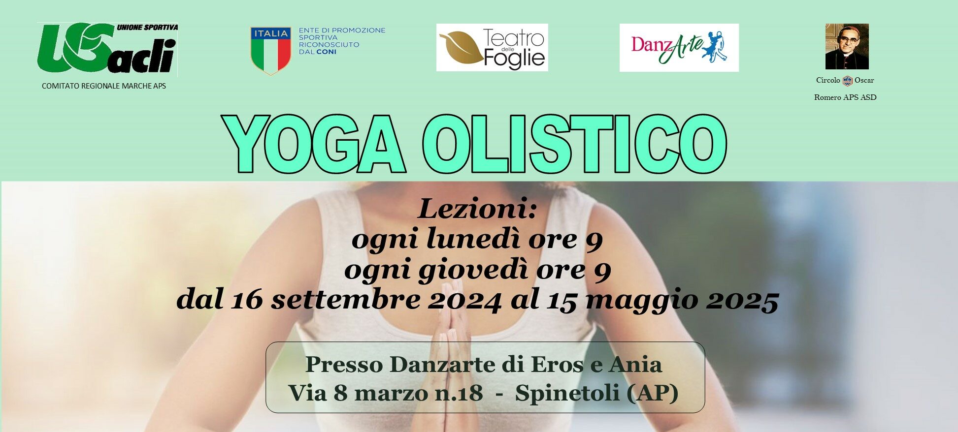 Fino al 15 maggio il corso di yoga olistico a Pagliare