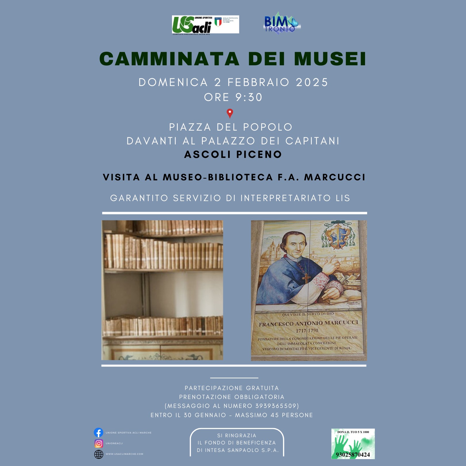 02.02.2025 ASCOLI (Post Instagram) Camminata dei Musei ad Ascoli Piceno: Un Evento da Non Perdere