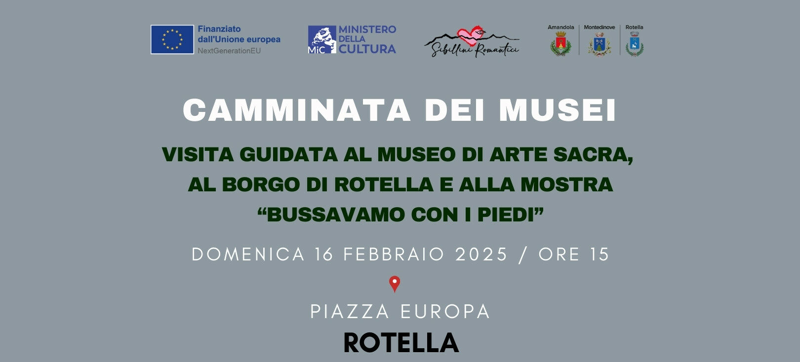 Camminata dei Musei: Tappa a Rotella il 16 Febbraio