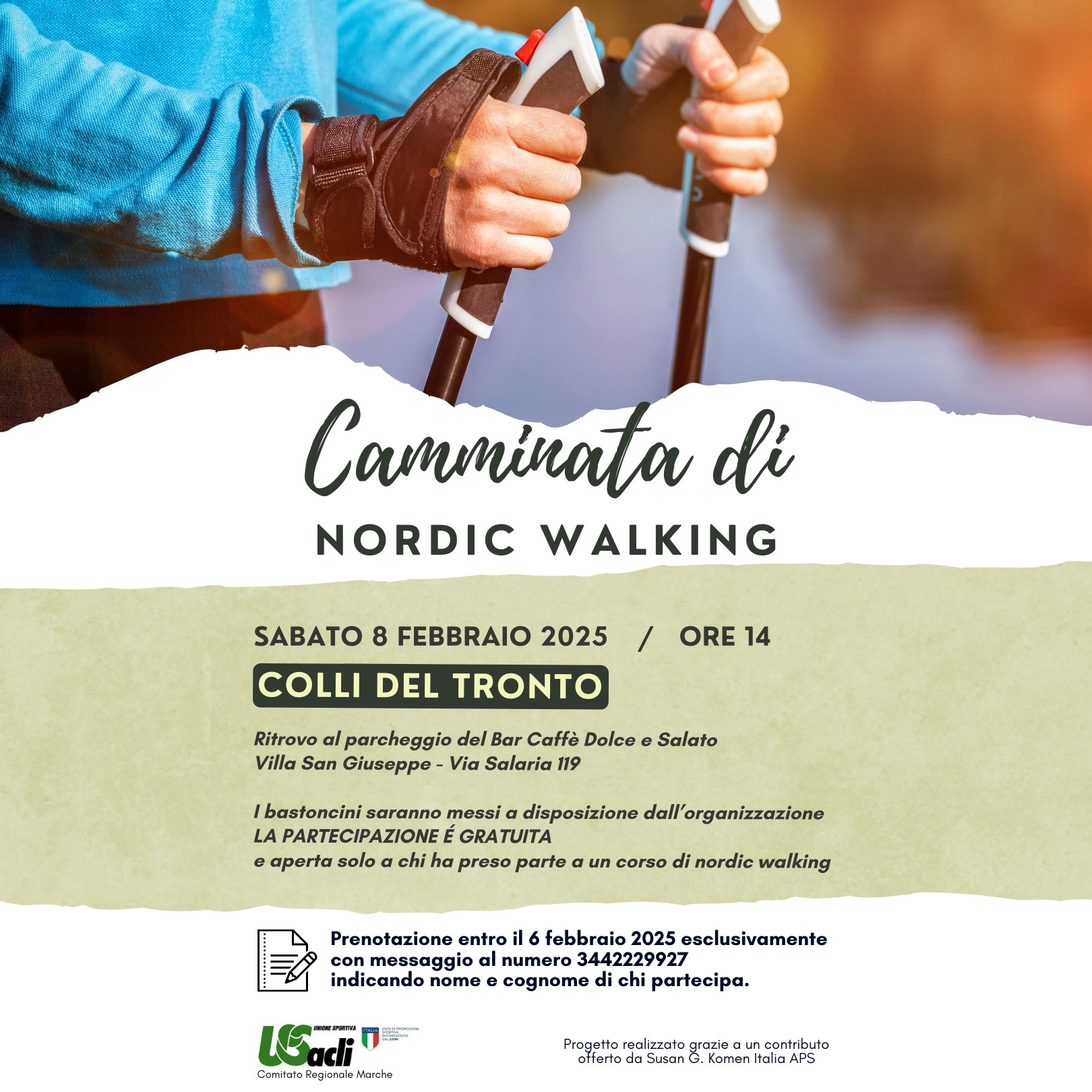 NORDIC 08.02.2025 (Post Instagram) Camminata di Nordic Walking a Colli del Tronto: Un'iniziativa per la Salute