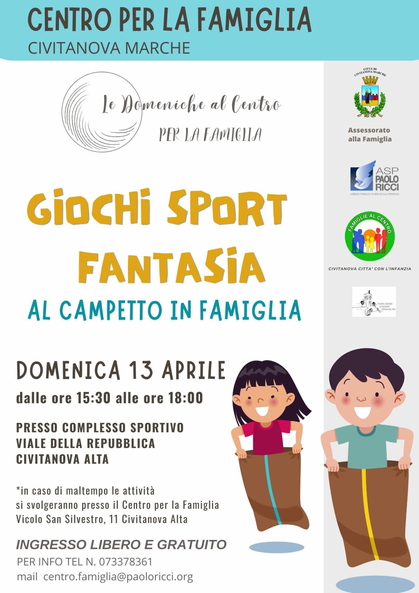 Famiglie in festa con “Le Domeniche al Centro”: Giochi e Creatività a Civitanova Alta Famiglie in festa con “Le Domeniche al Centro”: Giochi e Creatività a Civitanova Alta