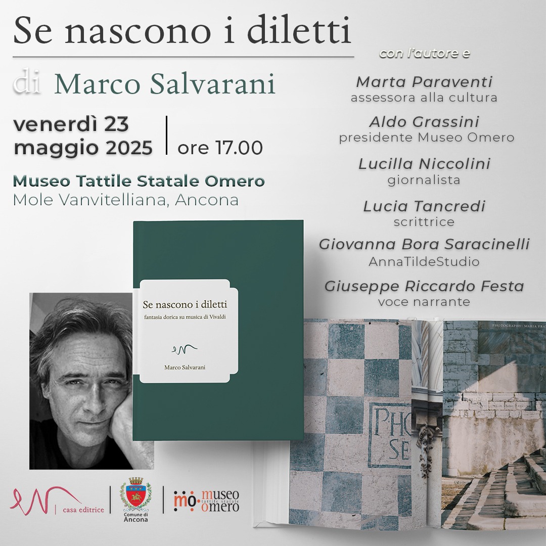 Locandina Se nasconi i diletti 23.5.25 Il Museo Omero presenta il romanzo storico-musicale di Marco Salvarani