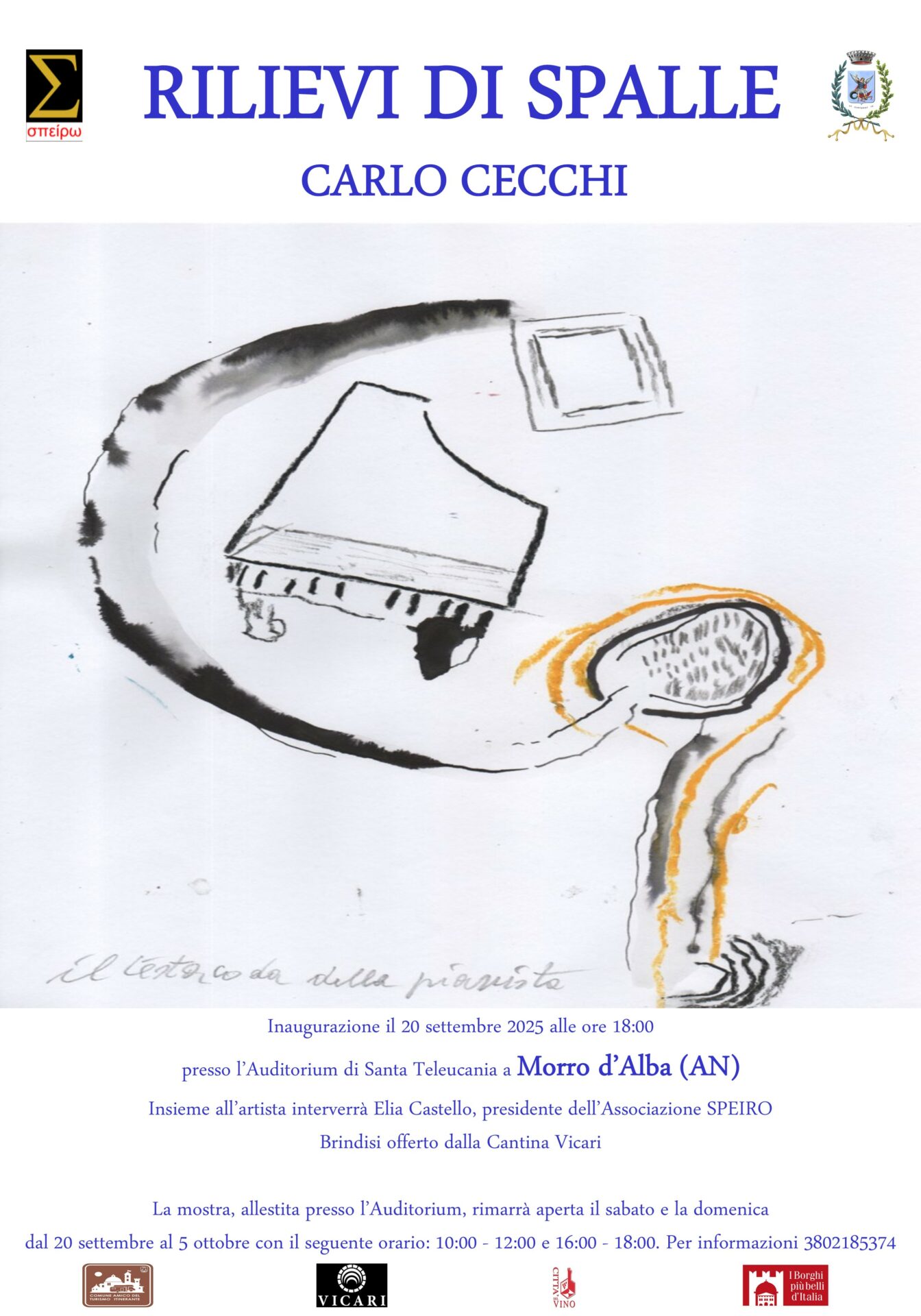 “Rilievi di spalle”: Carlo Cecchi inaugura la mostra a Morro d’Alba il 20 settembre