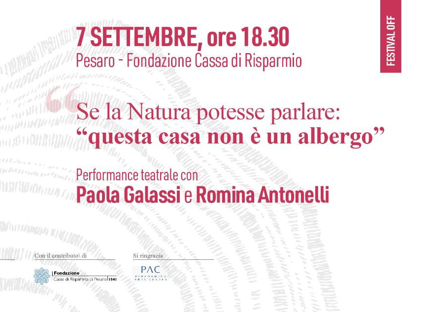 PERFORMANCE LETTERARIA A PESARO