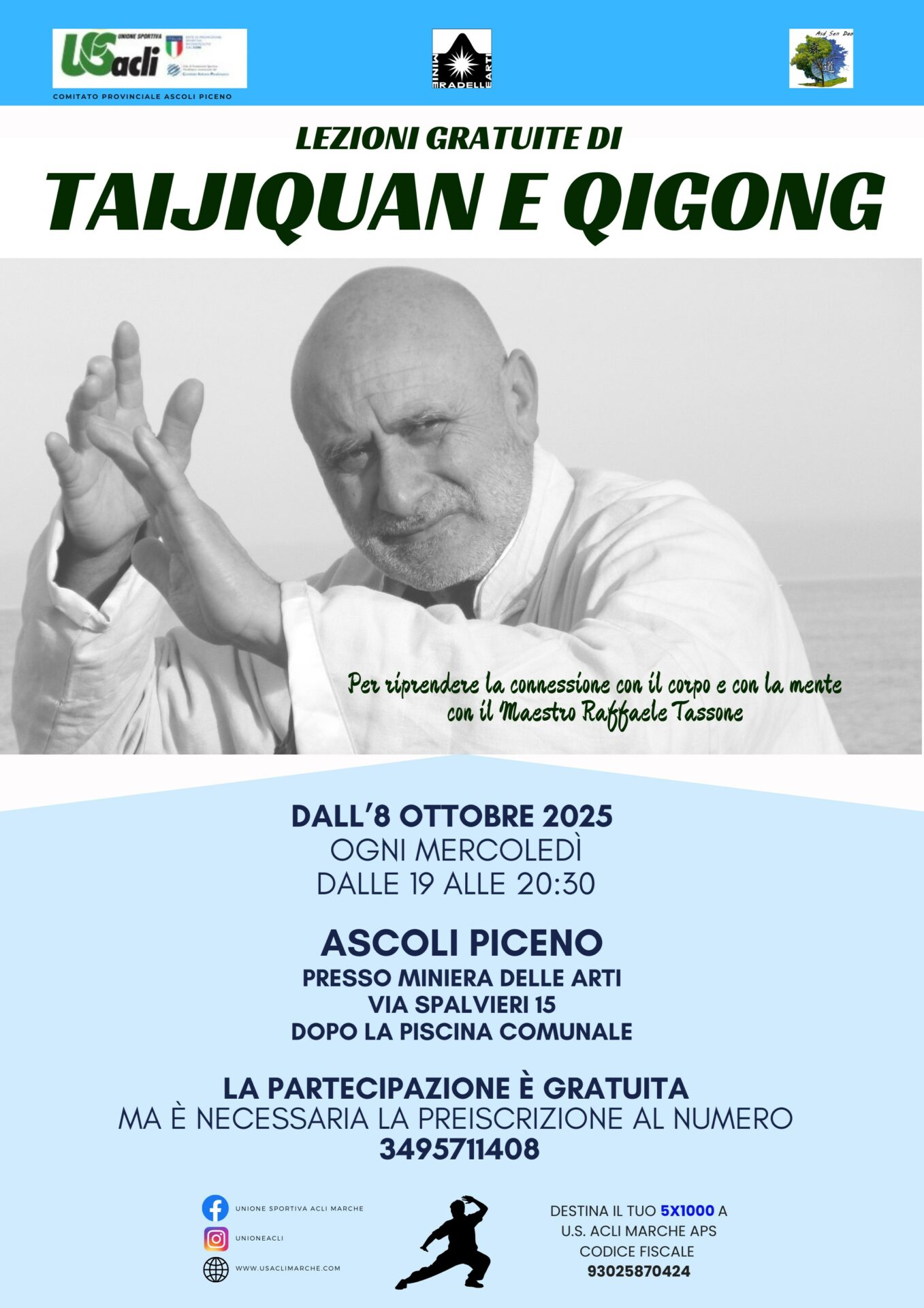 ASCOLI: CORSO GRATUITO DI TAIJIQUAN E QIGONG