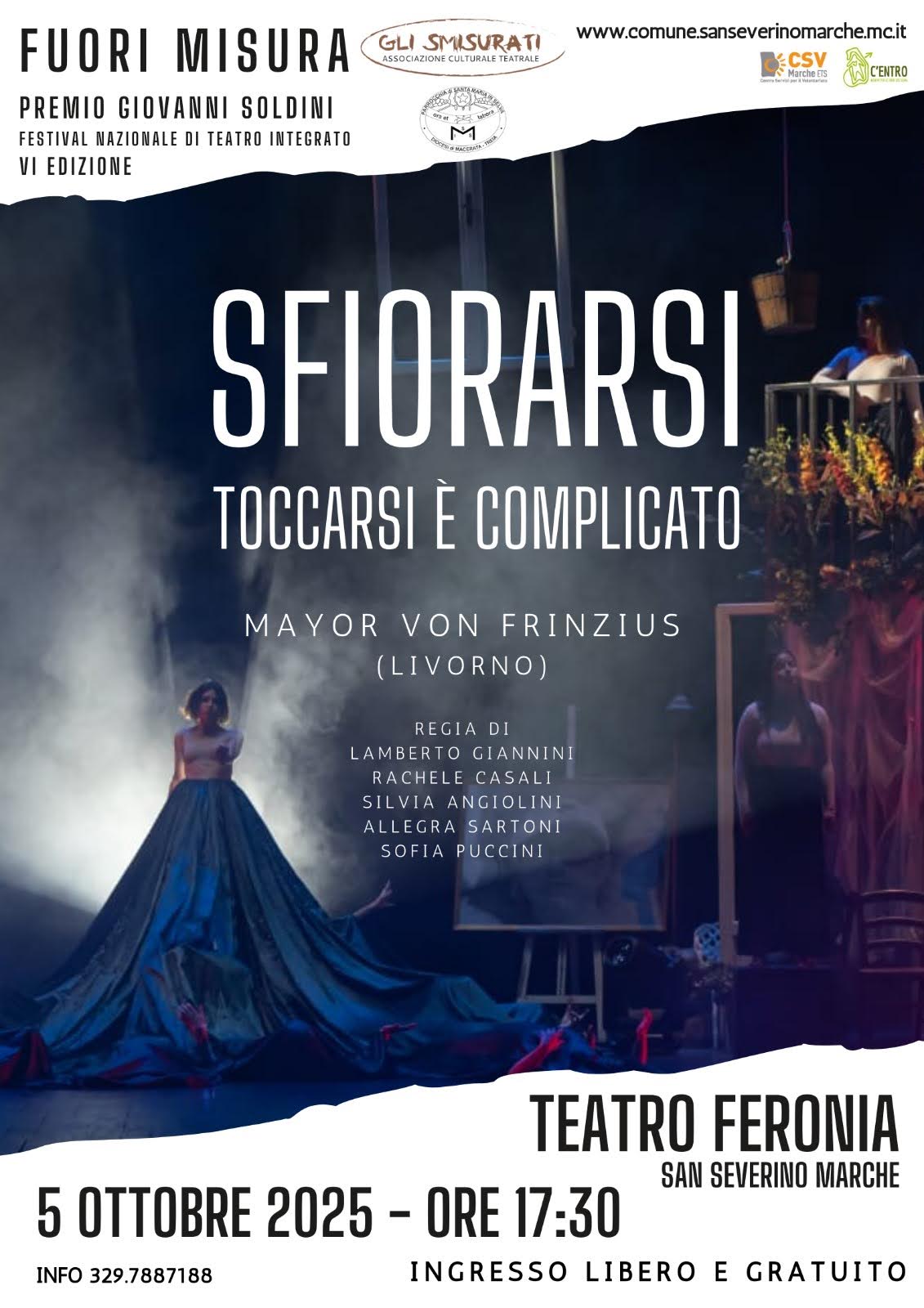 SAN SEVERINO: SPETTACOLO DI TEATRO INTEGRATO "SFIORARSI, TOCCARSI E' COMPLICATO"