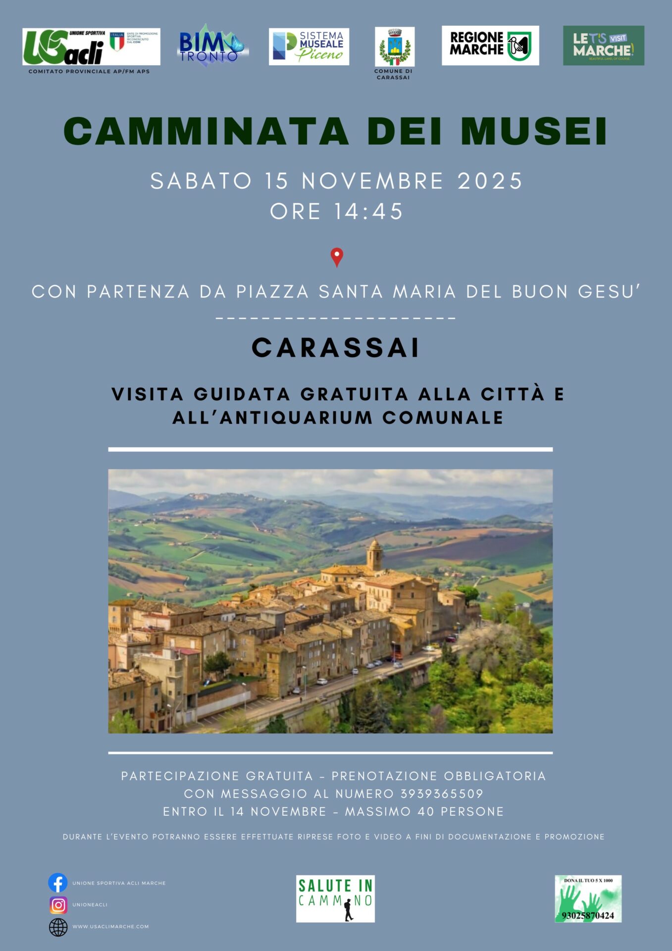 CARASSAI: NUOVA TAPPA DEL PROGETTO "CAMMINATA NEI MUSEI"