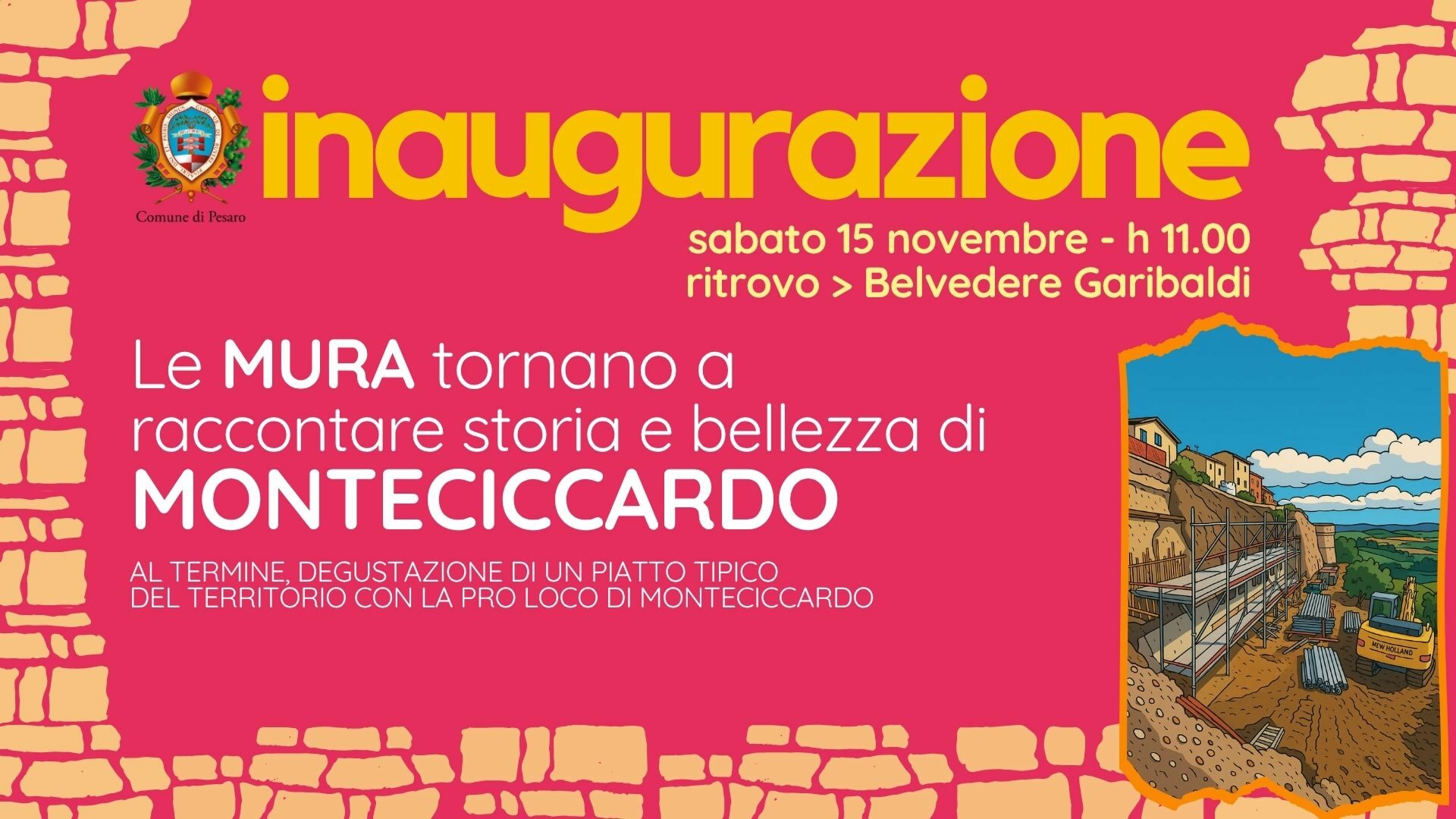 monteciccardo: restauro e inaugurazione delle mura cittadine