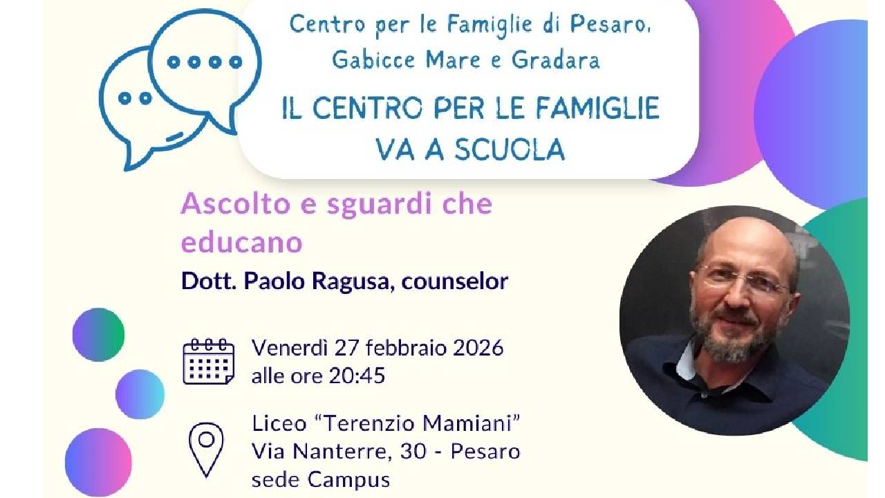 PESARO: AL VIA 'ASCOLTO E SGUARDI CHE EDUCANO'