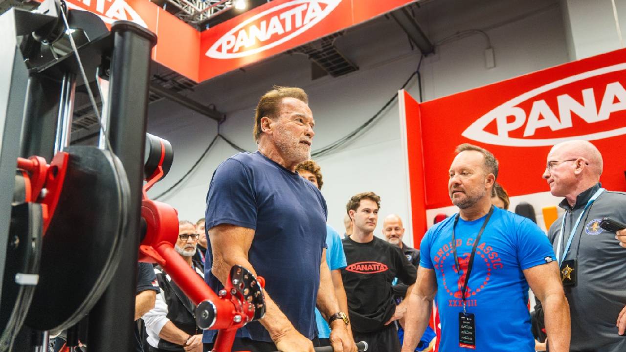 Schwarzenegger allenamento Panatta Schwarzenegger allenamento Panatta