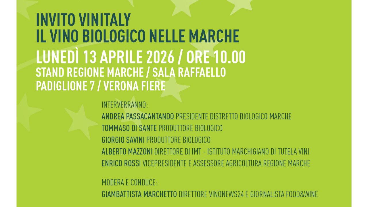 VINITALY 2026: LE MARCHE PRESENTANO IL VINO BIOLOGICO