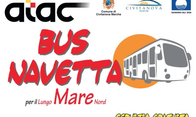 CIVITANOVA MARCHE: VIA AL BUS NAVETTA PER IL MARE NORD STAGIONE 2026