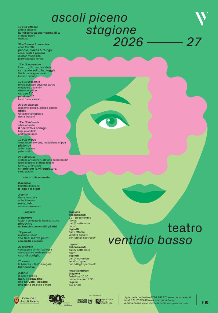 GRANDI NOMI PER LA STAGIONE 2026/2027 DEL TEATRO VENTIDIO BASSO DI ASCOLI PICENO
