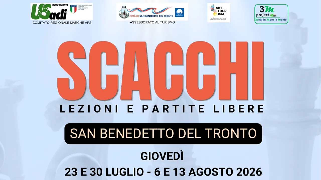 Scacchi 2026 San Benedetto (1) SCACCHI IN PIAZZA A PORTO D'ASCOLI: NUOVO APPUNTAMENTO IL 6 AGOSTO