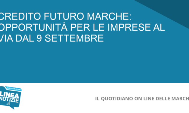 CREDITO FUTURO MARCHE: OPPORTUNITÀ PER LE IMPRESE AL VIA DAL 9 SETTEMBRE
