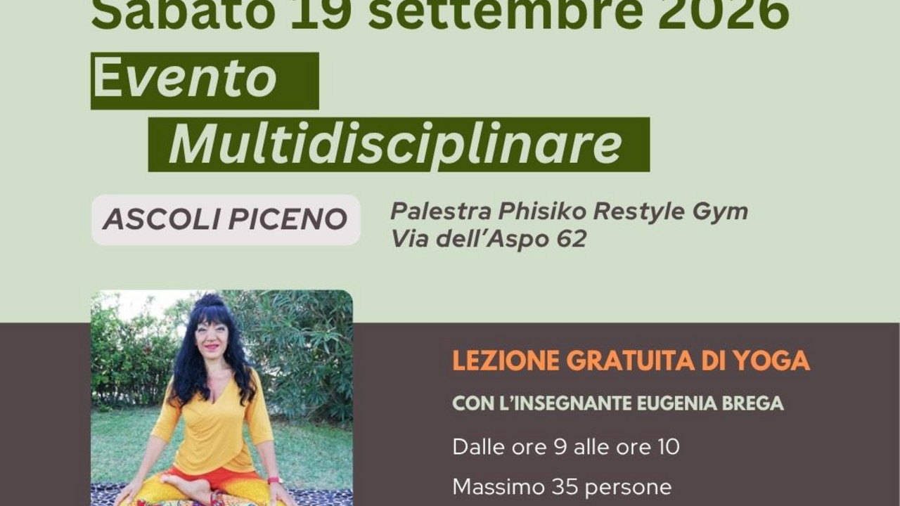 evento multidisciplinare gratuito ad ASCOLI PICENO il 19 SETTEMBRE 2026
