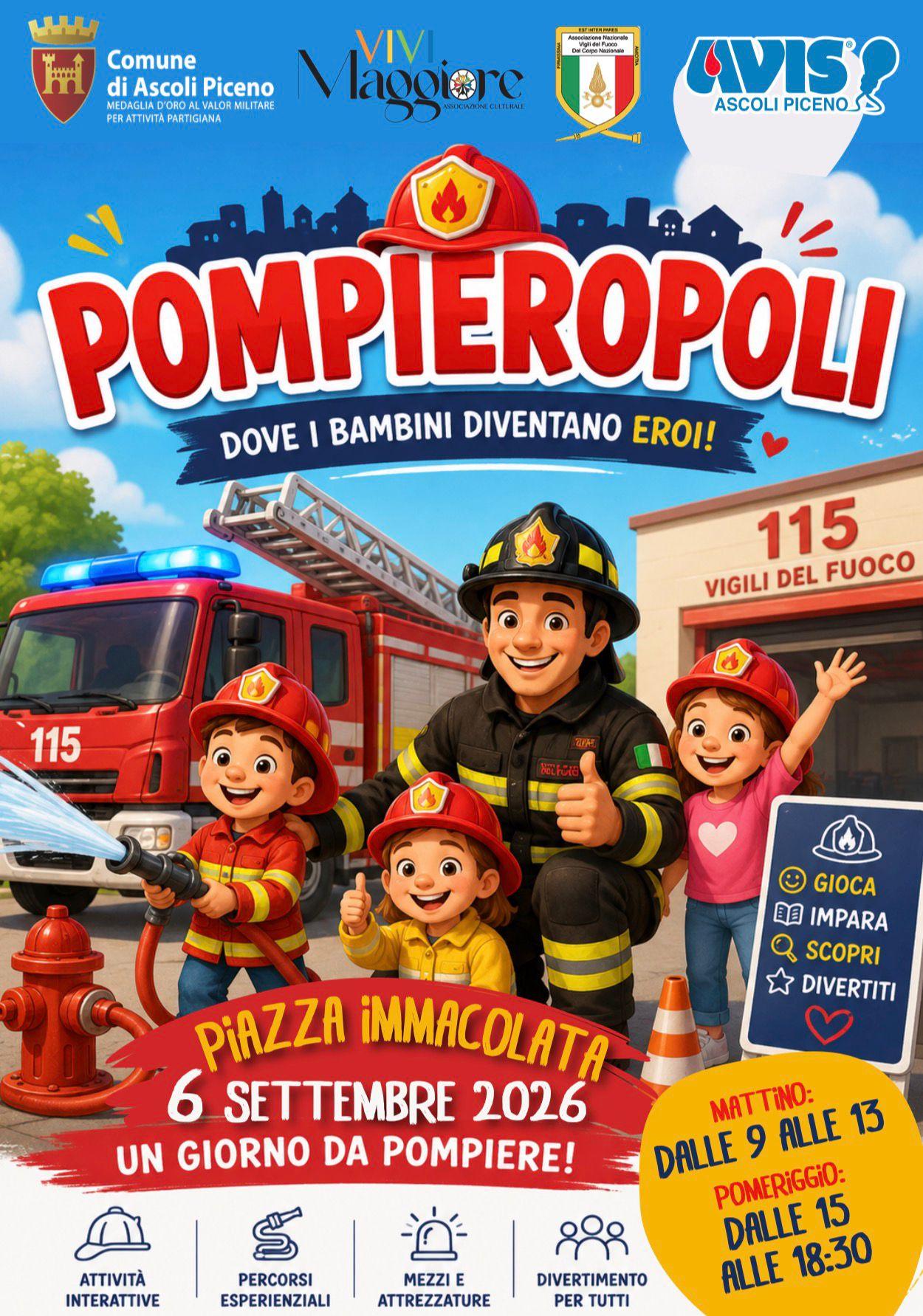 Pompieropoli ad ASCOLI PICENO: una ‘città dei pompieri’ per bambini Pompieropoli ad ASCOLI PICENO: una 'città dei pompieri' per bambini