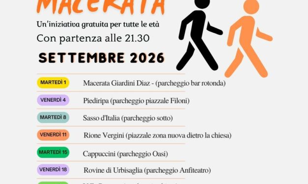 ‘SALUTE IN CAMMINO’ continua a MACERATA: prossimo appuntamento il 4 SETTEMBRE 2026