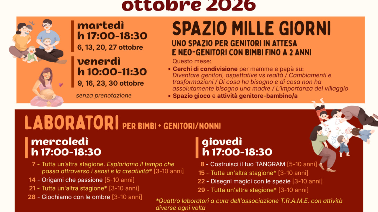 L'autunno ai Centri per le Famiglie dell'AMBITO 10: novità a FABRIANO e non solo