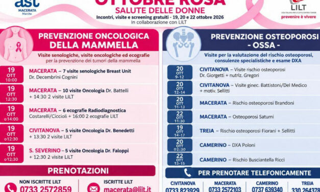 Ottobre rosa, le MARCHE si mobilitano per la prevenzione del tumore al seno